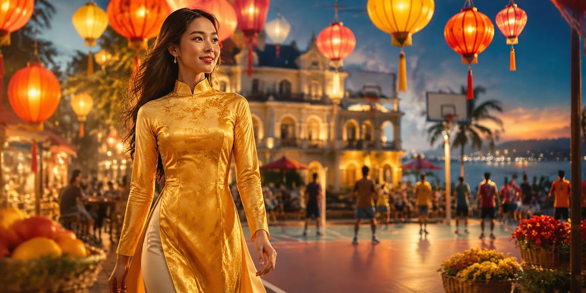 Người hâm mộ bóng rổ tại Đà Lạt theo dõi cược thể thao VIP q13 trong trang phục áo dài