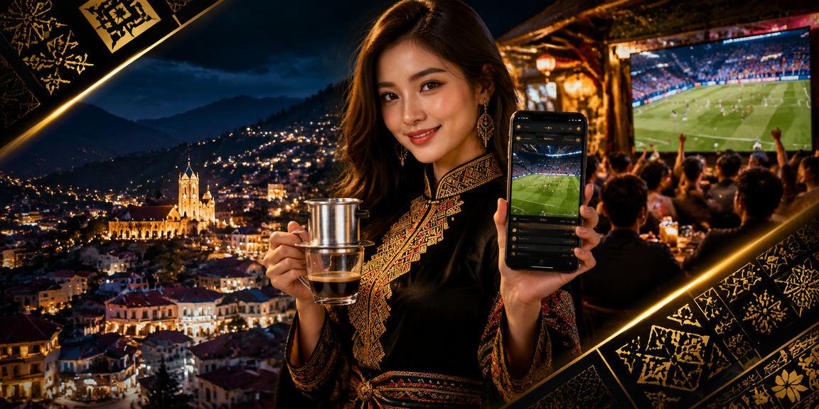 Người hâm mộ bóng đá tại Sa Pa theo dõi tỷ lệ kèo và đặt cược qua điện thoại bên tách cà phê